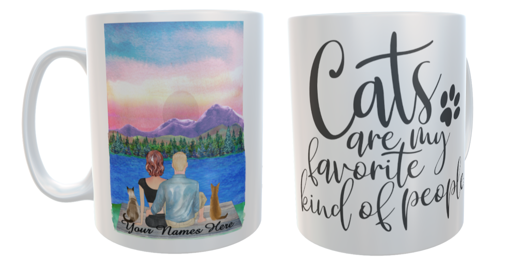 Cat Ceramic Mug, Custom Cat Mug